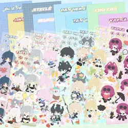 Honkai Star Rail Sticker Anime Jing Yuan Kafka Dan Heng pegatinas de papelería de dibujos animados a prueba de agua, suministros escolares para estudiantes, decoración