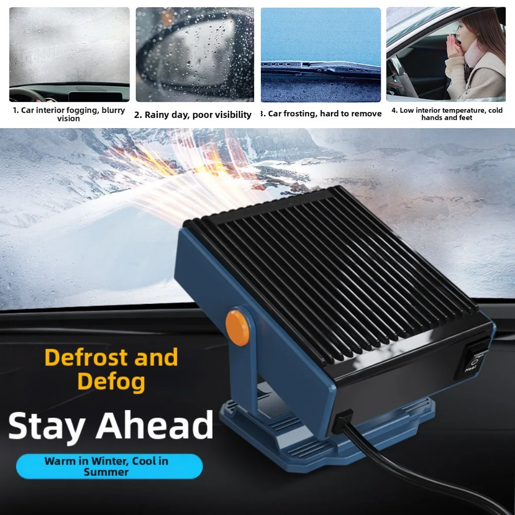 12 for v 150 W Portable for Car Heater with for fan for Windshield Defrosting 360 Degree Rotatable Design for Quick Cabin
