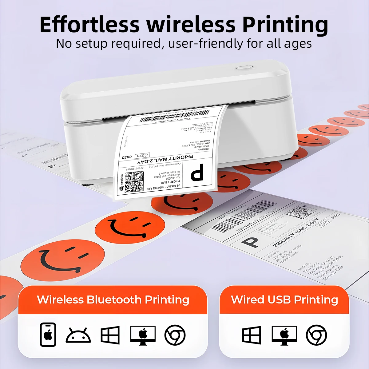 Marklife Mini Thermal Shipping Label Printer X4 Bluetooth NoInk Printer For Small Business/Shipping Packages for Shopify USPS