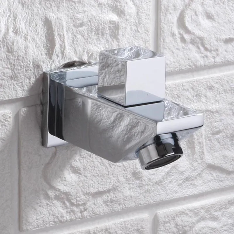 Robinet d'évier de salle de bains froide simple en acier inoxydable 304, robinets muraux à trou unique, robinet de piscine à poignée unique G1/2 chromé