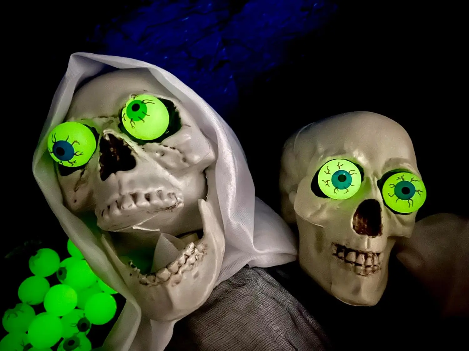 Ojo mágico ligero, globo ocular fluorescente elástico, pelota de Halloween hinchable de goma, pelota que rebota, juguete