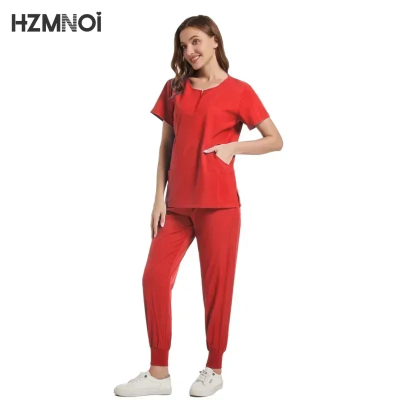 Művi uniforms Nő Tisz állítsa Medikus Ápolónő Szépség Díszterem workwear Klinikai Műtősruha felső + Liheg Gyógyüdülőhely OrvosÄrztin doktornő Ápolás Szemburok Angol kosztüm