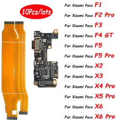 10Pcs， Tested For Xiaomi Poco F2 F1 F3 X3 M4 X4 X5 Pro 4G 5G X2 USB Charging Port Dock Charger Board Connector Motherboard Flex