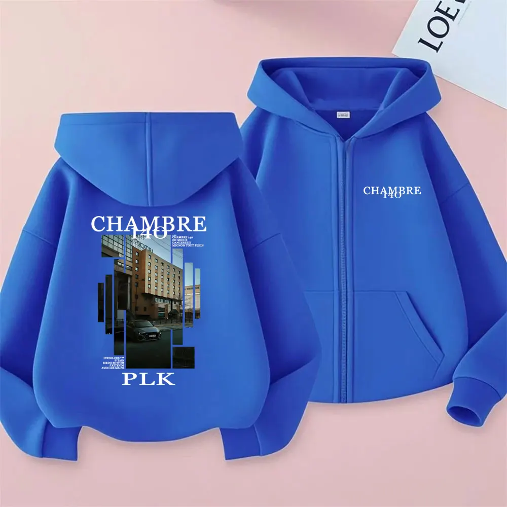 مغني الراب PLK Chambre 140 ألبوم الجرافيك قلنسوة بسحاب الرجال النساء الهيب هوب موضة موسيقى البوب زمم سترة الذكور Vintage هوديس غير رسمية