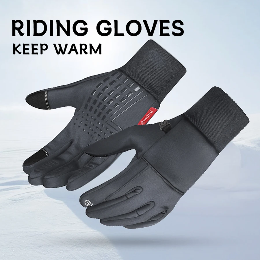 Outdoor-Motorradhandschuhe mit Winterisolierung und wasserdichter elektrischer Fahrradgriffabdeckung, Touchscreen-fähig, Vollfinger-Reitausrüstung – Detail 5