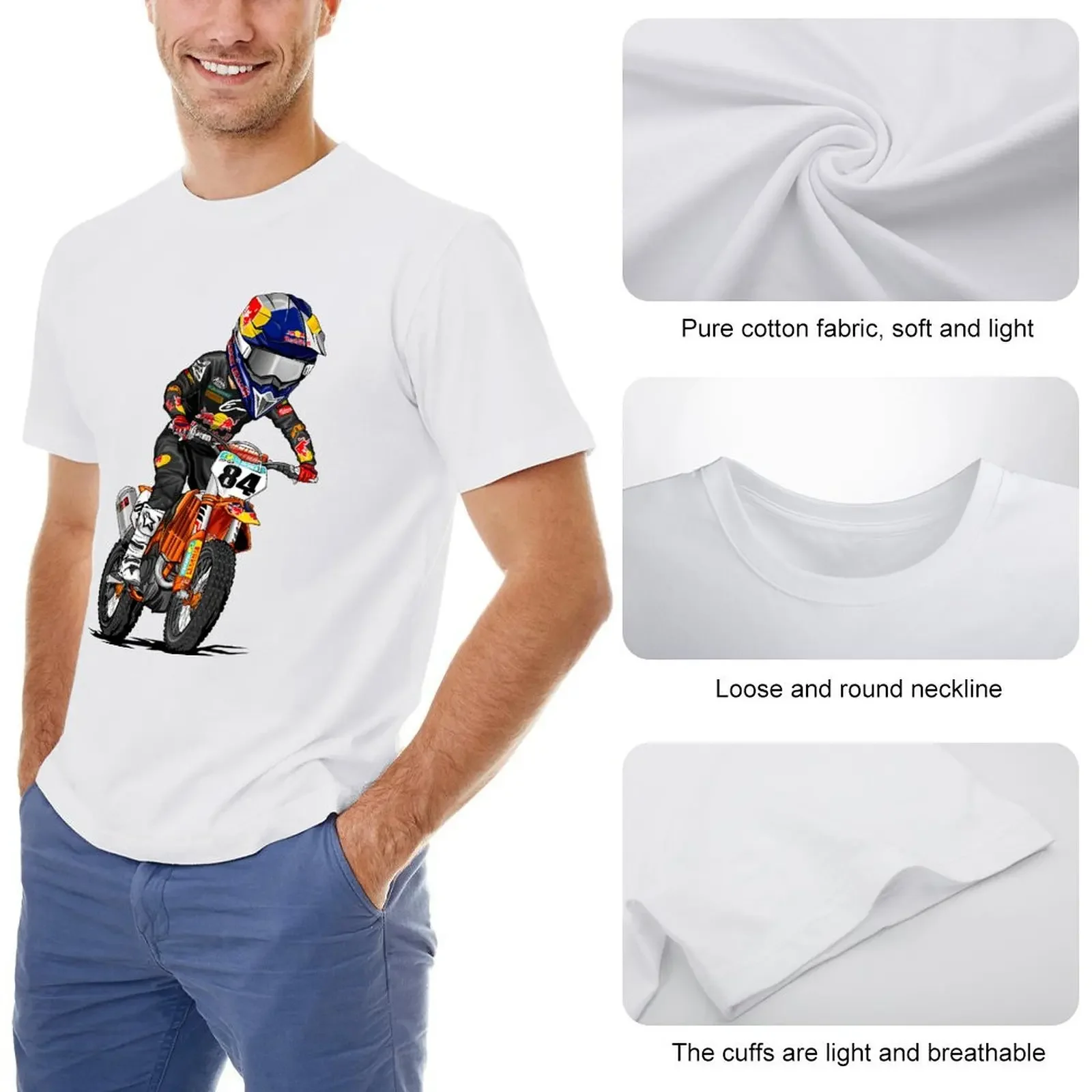 Motocross Rider 84 For Sale Tshirt Creative T-shirt Harajuku Motion Humor Aactivity Competition USA Size