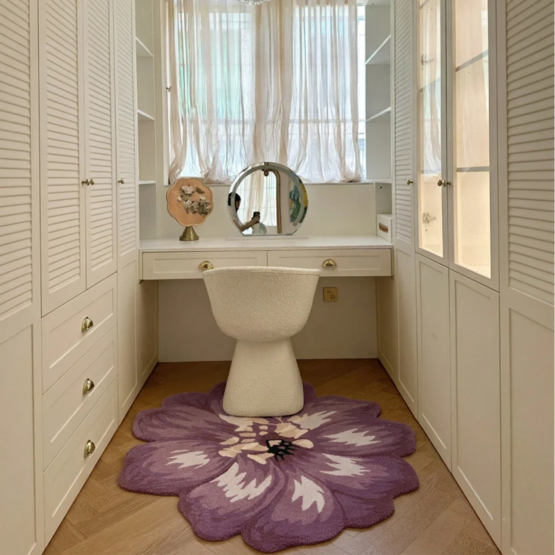 Irregular Shape Bedroom Decor Carpet Flower Pattern Carpets for Living Room Fluffy Soft Lounge Floor Mat Thick Plush Bedside Rug