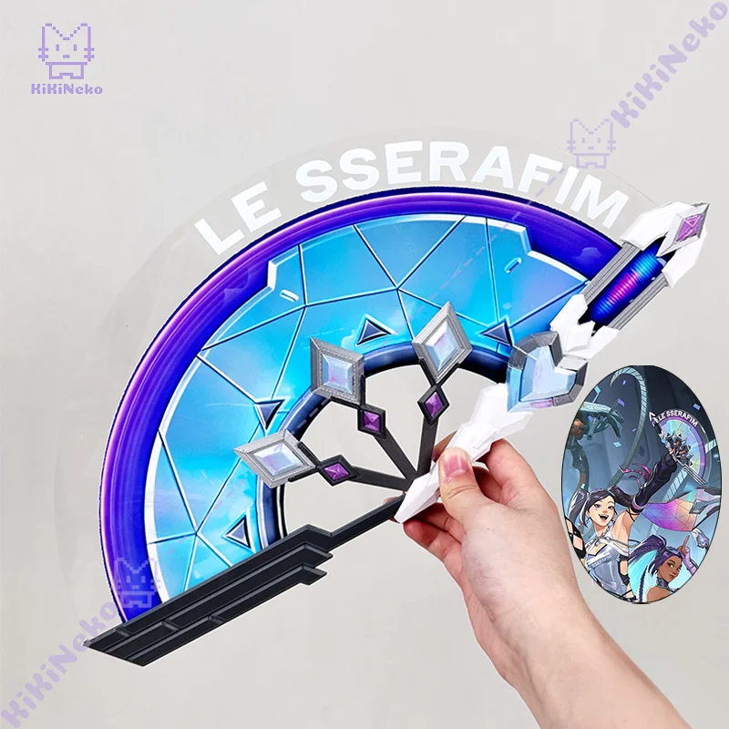 Game Anran Cosplay Prop Vermilion Fan Handheld Accessory For Halloween Comicon Party Adult Women Men