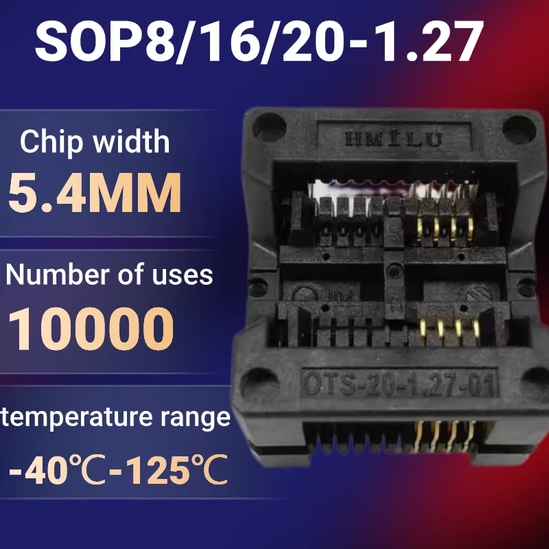 

SOP8 /16/20 SOIC20 для погружения в высокотемпературное тестовое гнездо для старения ИС ширина 5,4 мм программируемый адаптер розетка контурная горелка