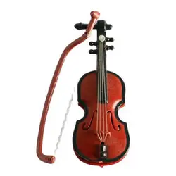 Mini Doll House Violin 1/12 Scale Red Miniature Dollhouse Violin Decoration Dolls Accessories