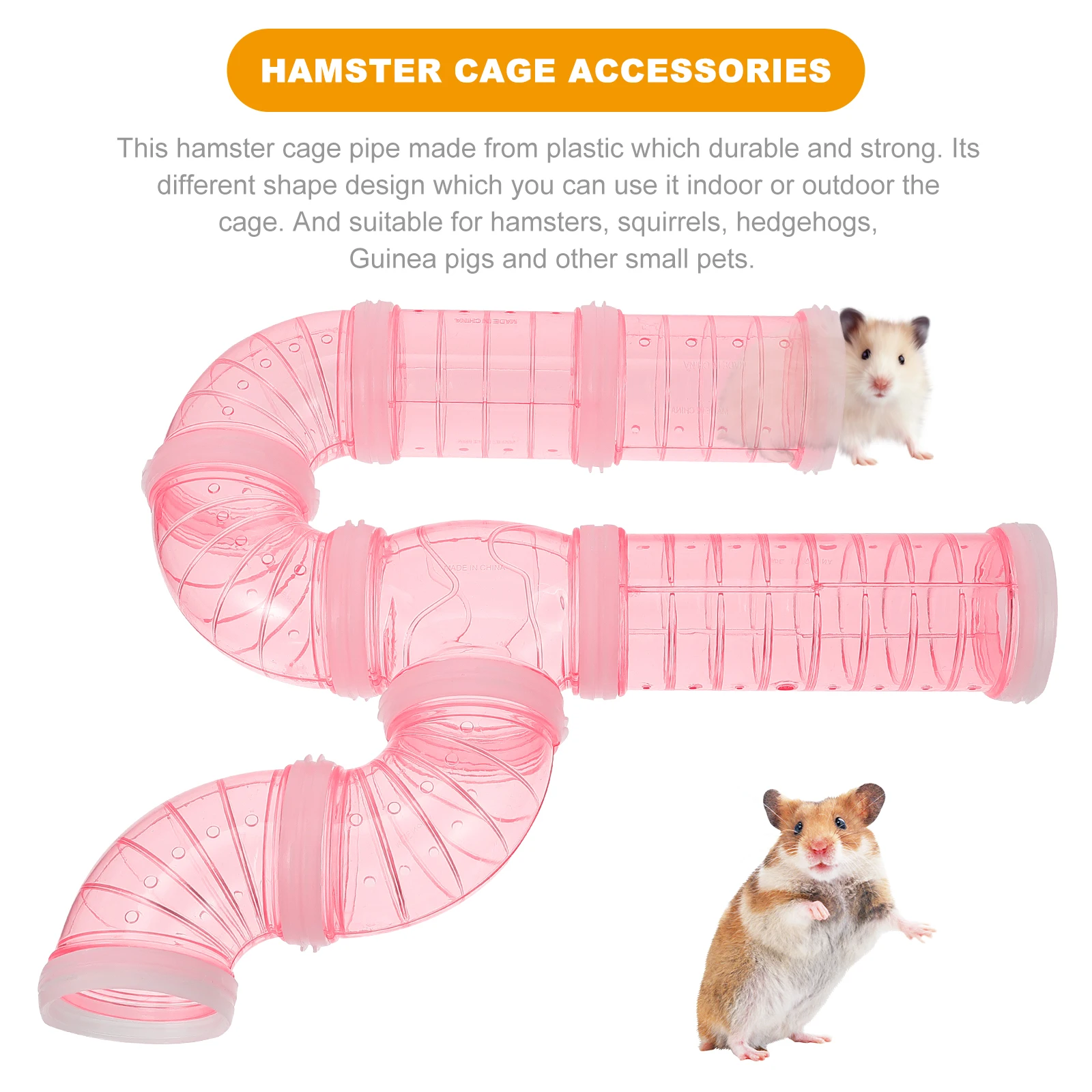 

Pipeline Module Tubes Tunnels Plastic Cage Hamster Toy Accessories Tunnel Habitat Safe Explore Promote Exercise