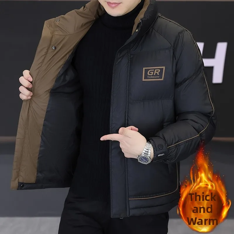 

Мужская зимняя утепленная куртка с воротником-стойкой, модная теплая куртка-пальто, приталенный крой, длинный рукав, городской стиль