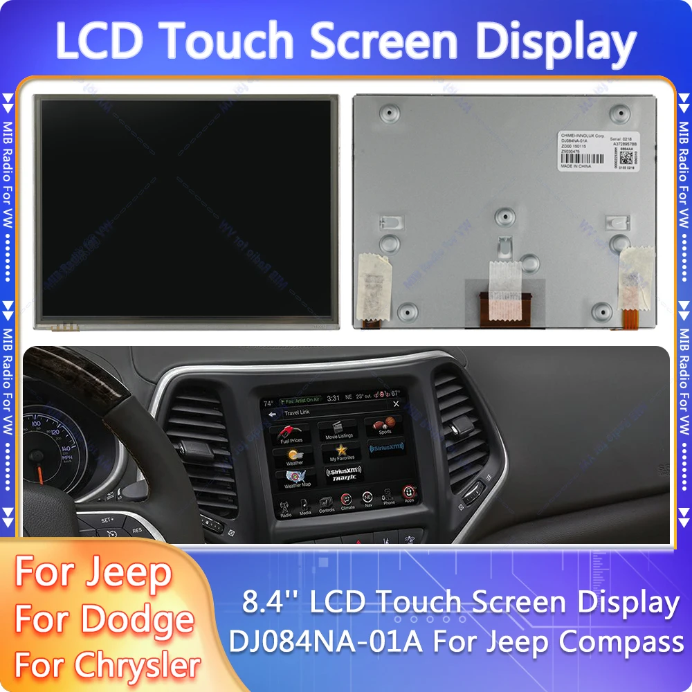 

8.4 inch LCD Touch Screen display DJ084NA-01A touch screen Panel for Chrysler Dodge Jeep Car GPS Navigation Audio System