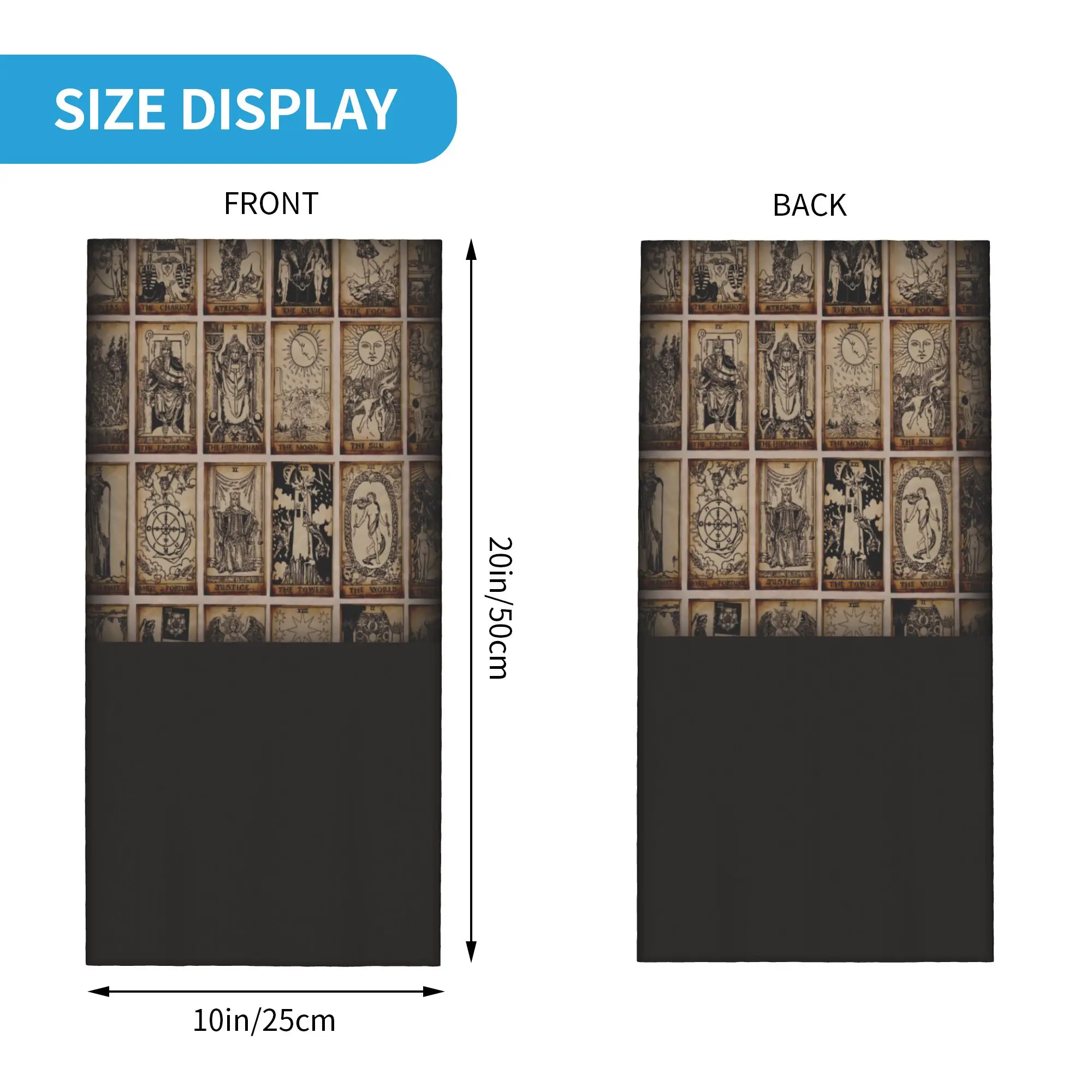 Custom Witch Tarot Bandana Winter Neck Warmer Men Windproof Wrap Face Scarf for Hiking Halloween Occult Curiology Headband