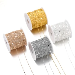 2Meters/Roll Sequins Chain Gold Silver Necklace Chain Copper Cable Chains Bracelet DIY Jewelry Making Components