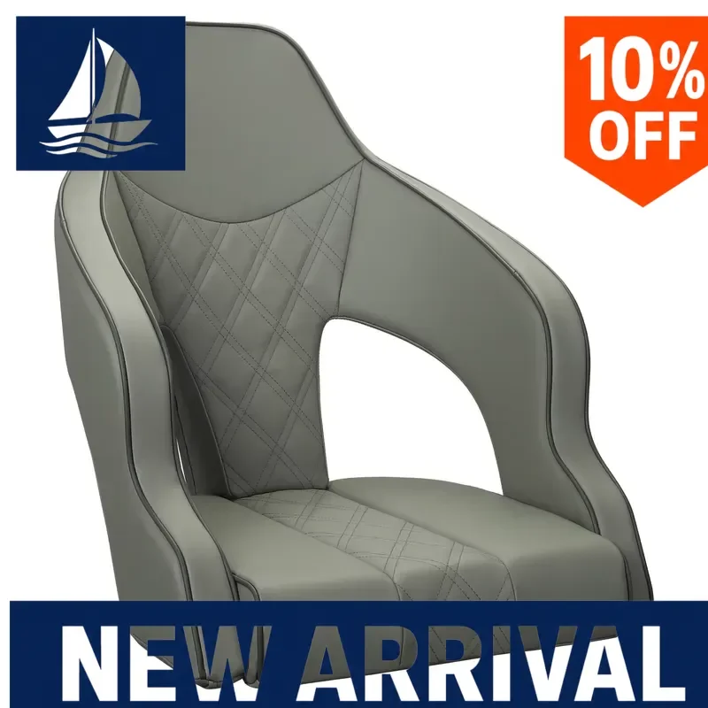 Deluxe Pro Waterproof High Back Flip Up Boat Seat Luxury Marine Fishing Captain Chair Custom Logo  Yacht Deck
