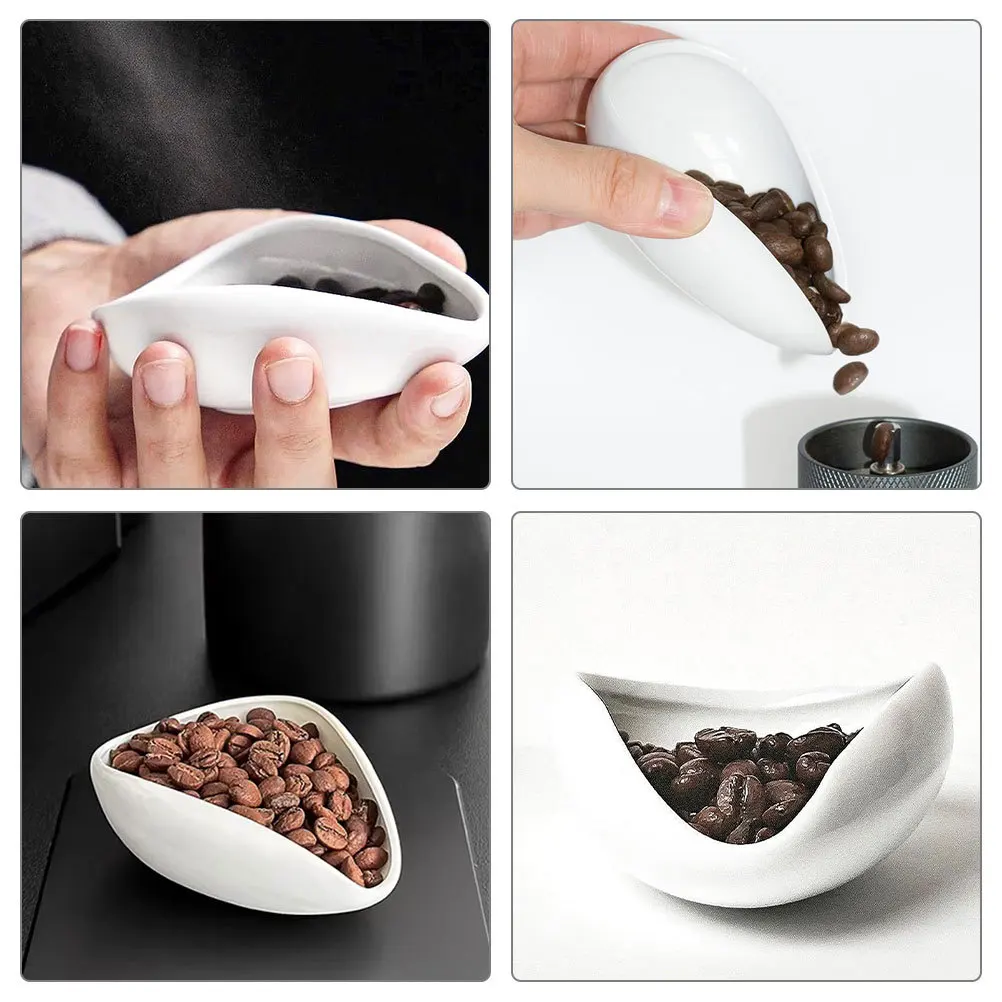 

2Pcs Coffee Bean Storage Tray Ceramic Measuring Dosing Plate Multi- Bar Dish Reusable Bean Tray