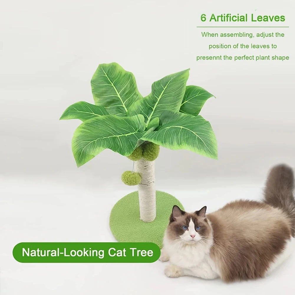 Cat Scratching Post for Cats Tree Catcus Cat Scratcher Posts Toy Cute Kitten Kitty Sisal Rope Scratch with Teaser Ball