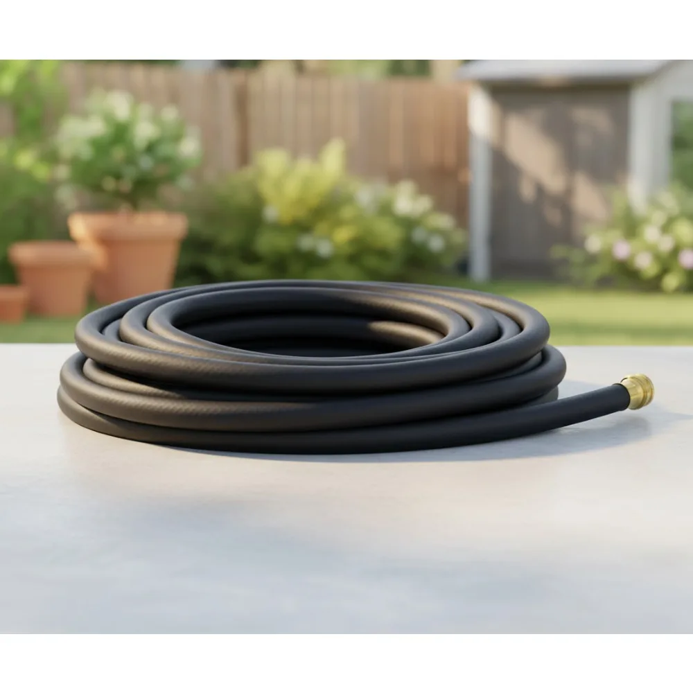 

25ft Premium Rubber Garden Hose, Heavy Duty Commercial Grade, Flexible Water Pipe for Outdoor Gardening