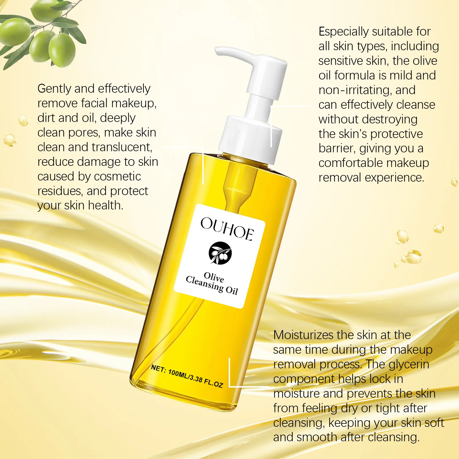 Cleansing Oil Dissolving Makeups Removing Dirt Purifying Pore Nourishing Moisturizing Radiant Lightweight Makeup Remover Oil