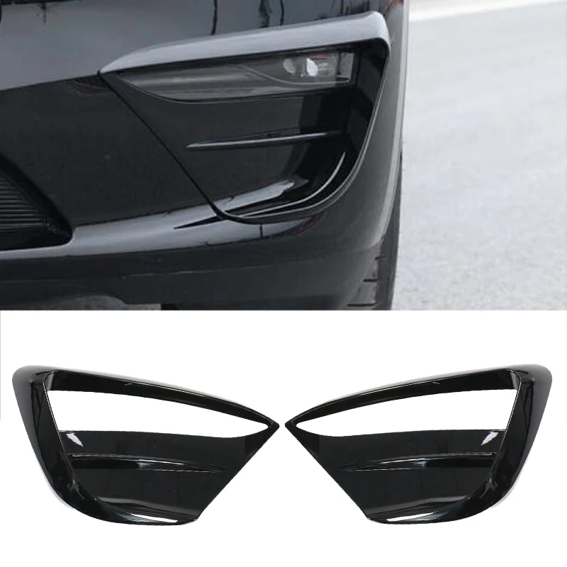 

1 Pair Black Front Fog Light Lamp Spoiler Covers Trims Fit for Tesla Model Y 2020 2021 2022 2023 Plastic