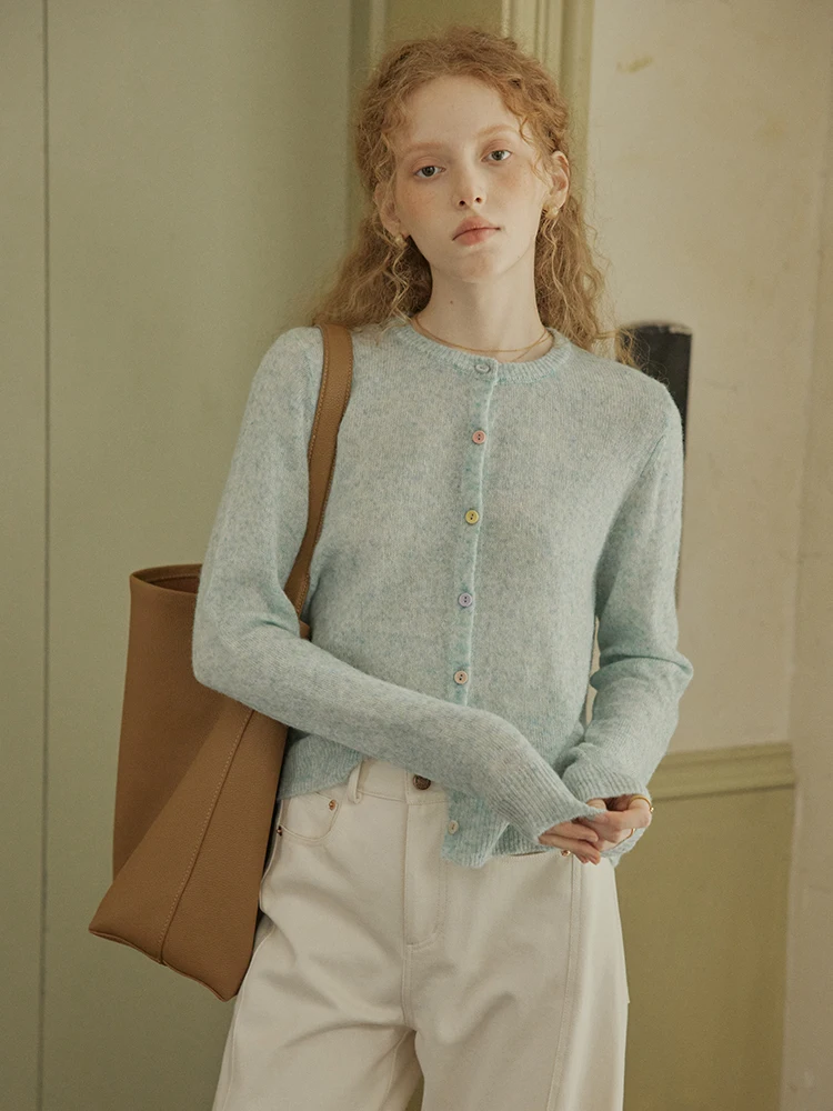 

M Mint een Knitted Sweater Women's Lazy Sle 26S 'Morandi' Cloud Feel Soft Mist Orange Women's Faion Spring Season