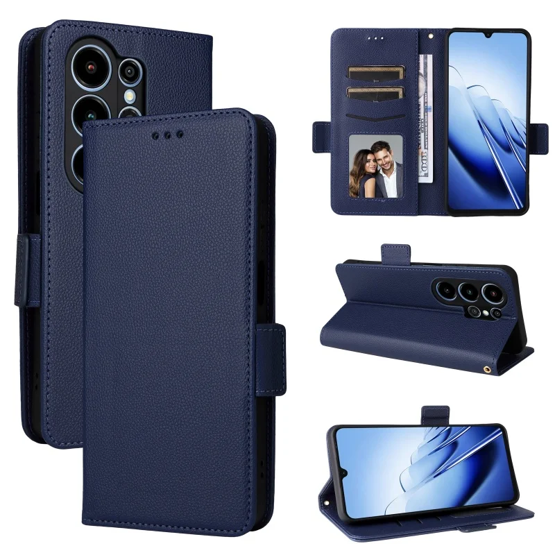 

For Blackview Wave 10 Flip Side Buckle Lychee Pattern Wallet Leather Cover for Blackview Wave 10 Purse Magnetic Phone Bags