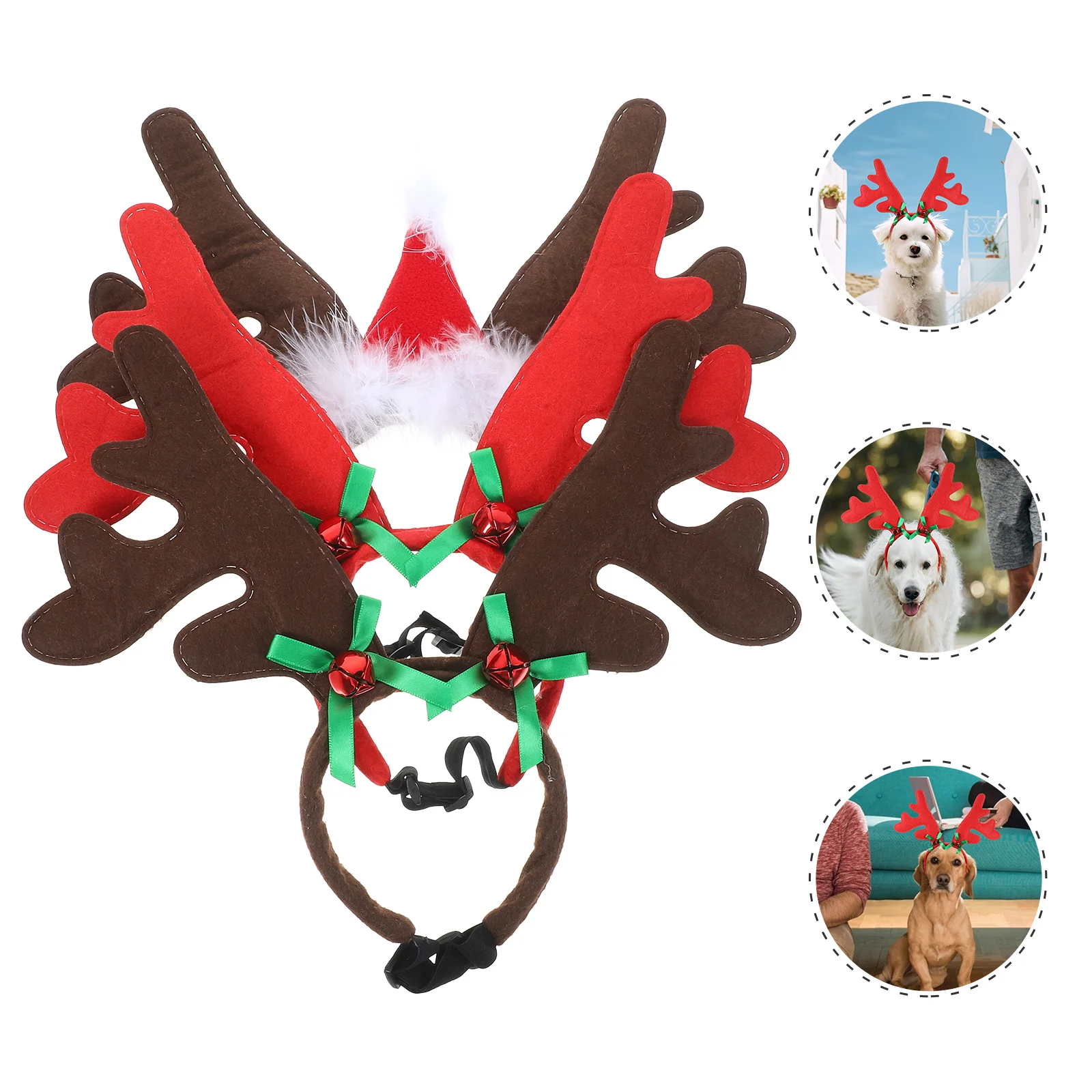 

Christmas Reindeer Dog Headband Pet Hat Headbands Costume Antlers Small Costumes
