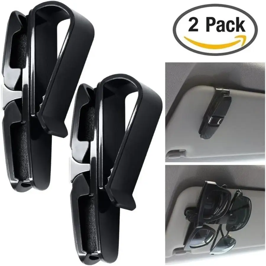 1/5/10/20/50/100pcs Glasses Holders for Car Sun Visor FineGood Fashion Glasses Eyeglasses Mount with Ticket Card Clip - Black Lo