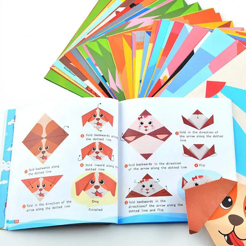 Kids Kit 108 Double Sided Vivid Papers 54 Pairs Projects Instructional Book For Kids