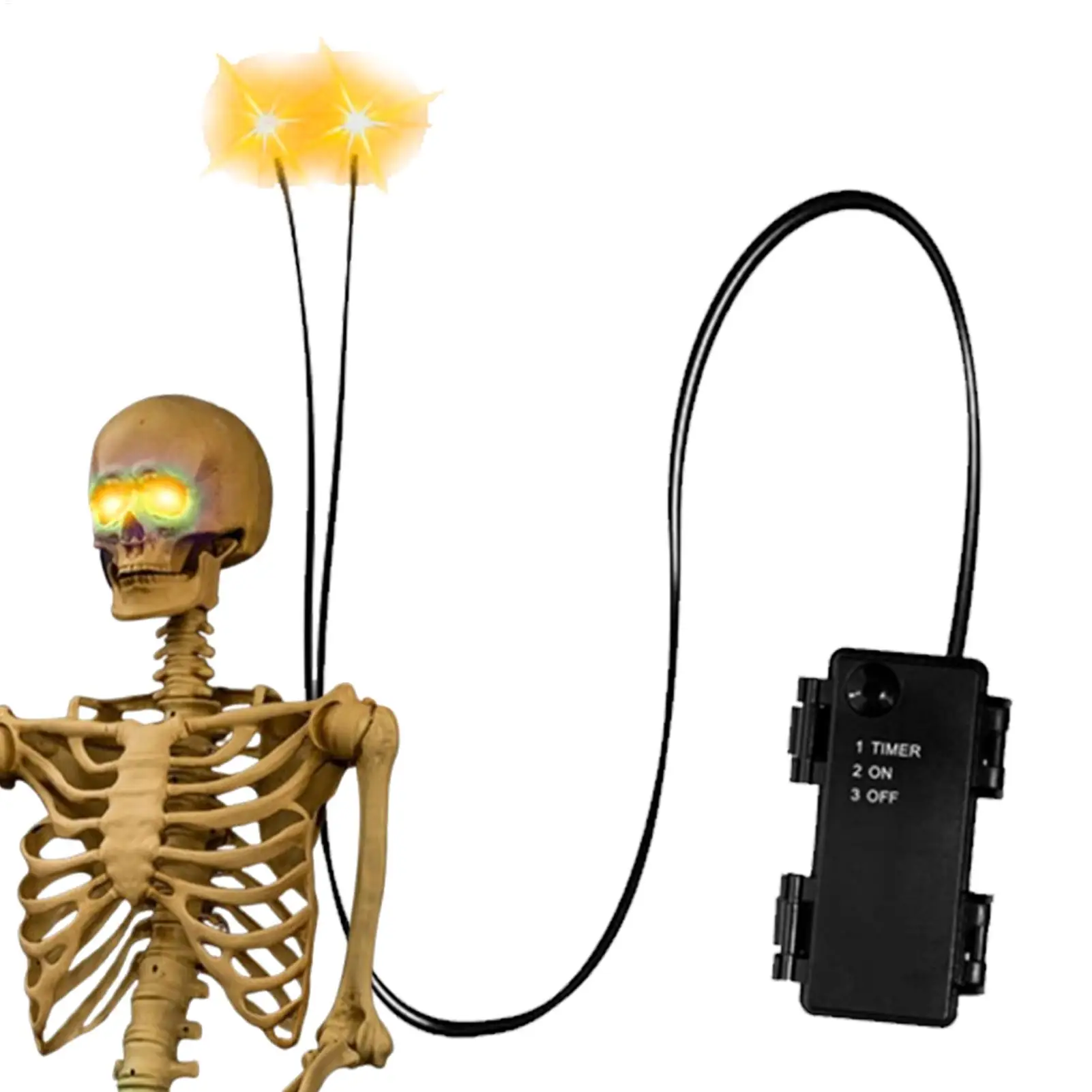 Glowing Eyes Halloween Decor with Timer LED Light Up Props for Skulls Pumpkins Tombstones Masks Halloween Party Decorations view 2