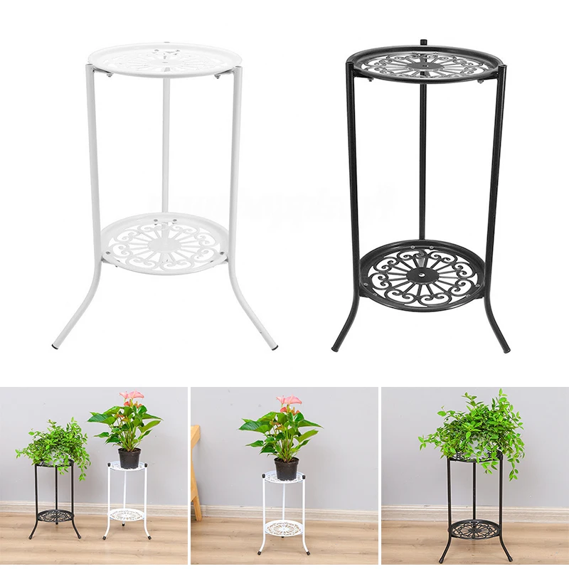 

2-Tiered Tall Plant Stand Metal Plant Shelf Wedding Flowers Patio Garden Decor Plants Tand Desktop Planter Flower Pots For
