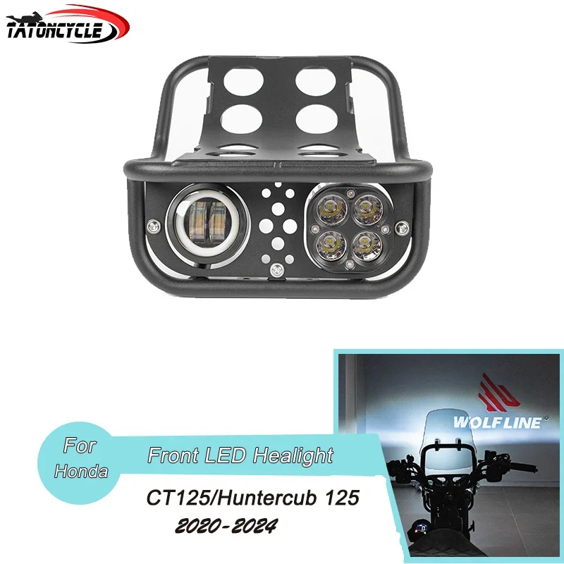 Front LED Healight With Rack For Honda CT125/Huntercub 125 2020-2024 Dexterous Auxiliary High Brightness Lamp Electronic Adjust