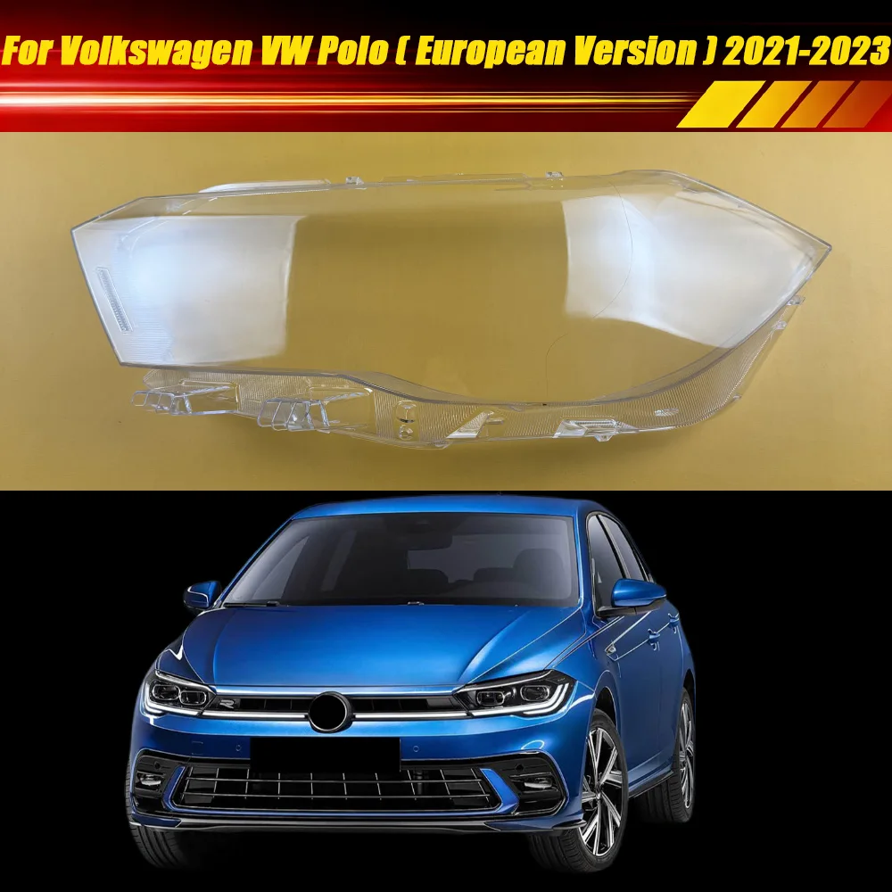 

For Volkswagen VW Polo ( European Version ) 2021-2023 Car Accessories Headlight Lens Cover Headlamp Shell Lampshade Plexiglass