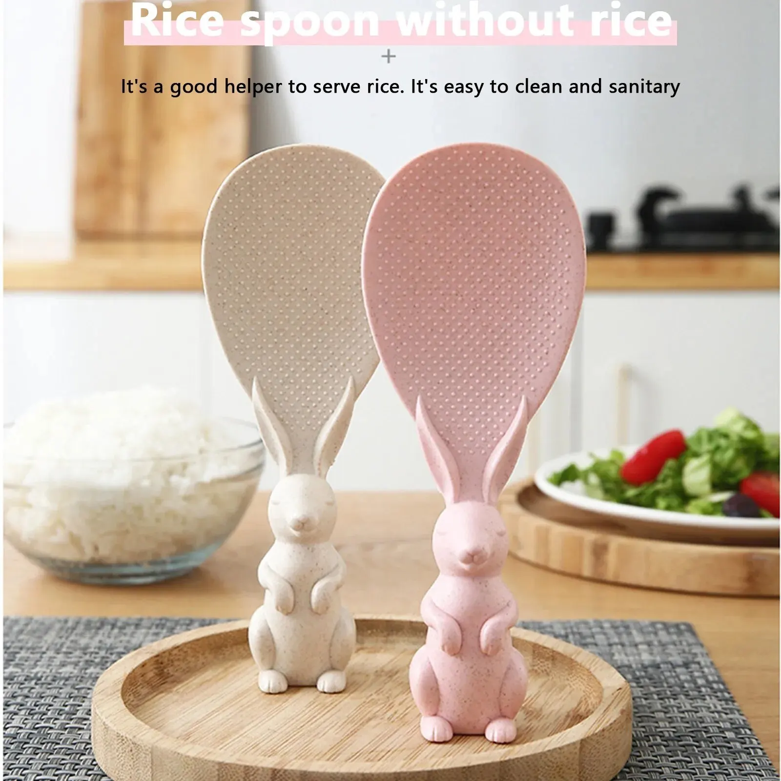 1PC Cute Little Rabbit Household High Temperature Resistant Scoop