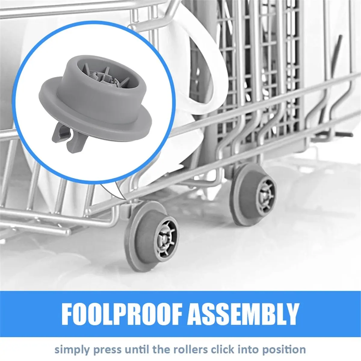 2026 New 8pcs Dishwasher Wheels for 165314 Dish Washing Machine Rack Wheels Replacement Parts