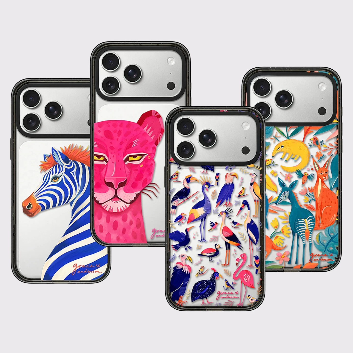 Leopard Zebra Blue Impact Black Border Magnetic Phone Case Cover for IPhone 13 14 15 16 17 Pro Max Case for IPhone Air