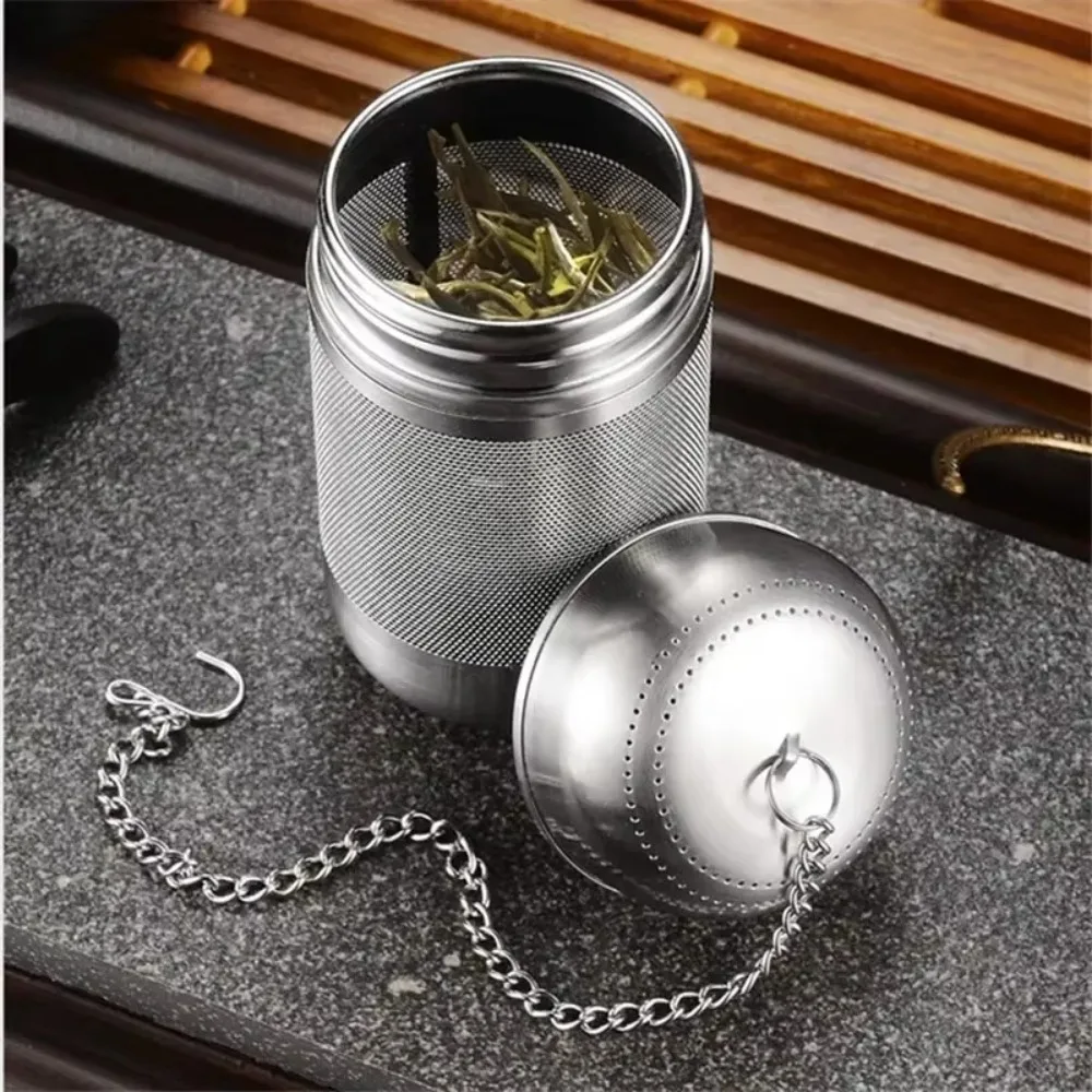 2Pcs Stainless Steel Tea Ball Infuser Loose-leaf Corrosion-resistant Tea Strainers with Chain Hook Rust-proof
