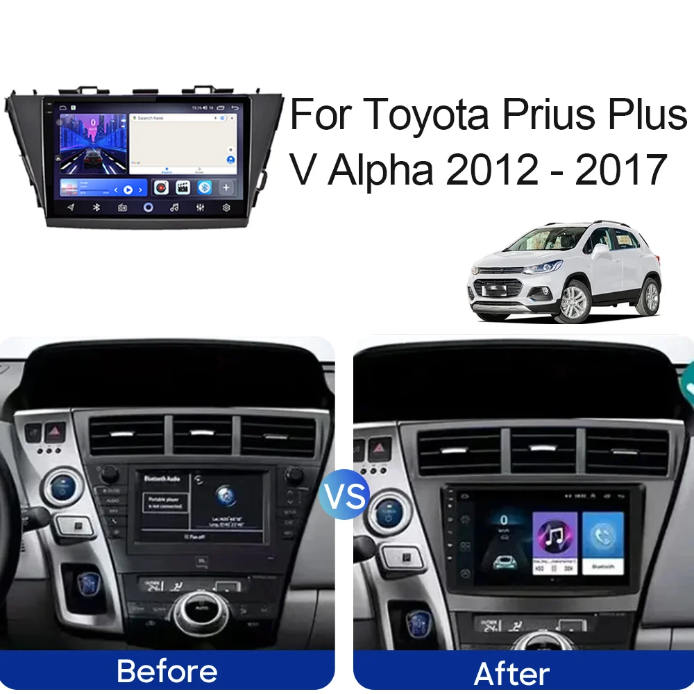 راديو السيارة Carplay لتويوتا بريوس بلس V ألفا LHD RHD 2012 - 2017 نظام تحديد المواقع والملاحة أندرويد السيارات ستيريو لا 2din DVD واي فاي 4G كام #2