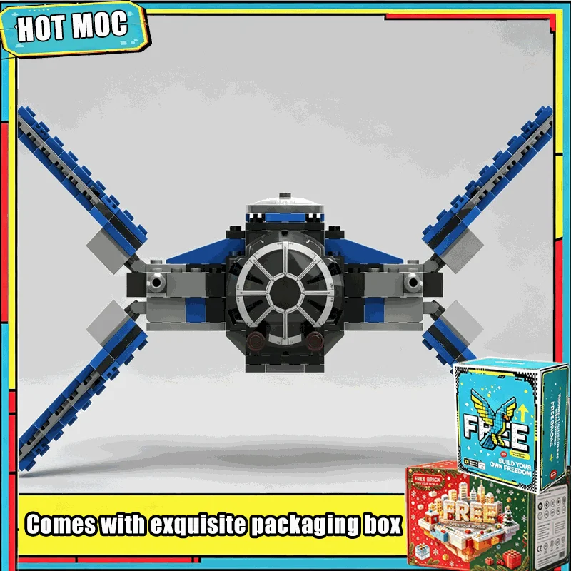 359PCS MOC Sci Fi Space Fighter Interceptor Model Building Blocks Creative DIY Assembly Educational Collection Display Toy Gift