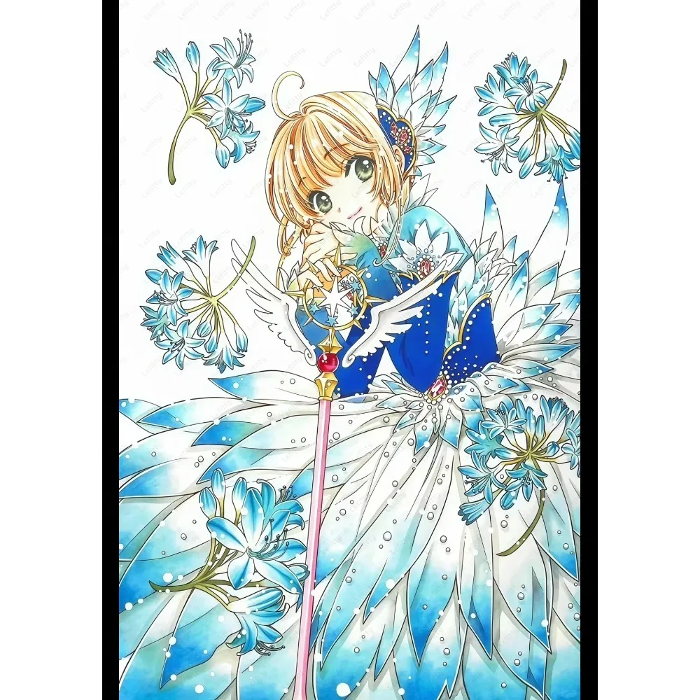 C-Card CaptorS S-Sakura Kawaii Pink Girl Poster Sticky Wall Art Printing Wasserdicht Home Living Bed Room Bar Ästhetisches Dekor – Detail 15
