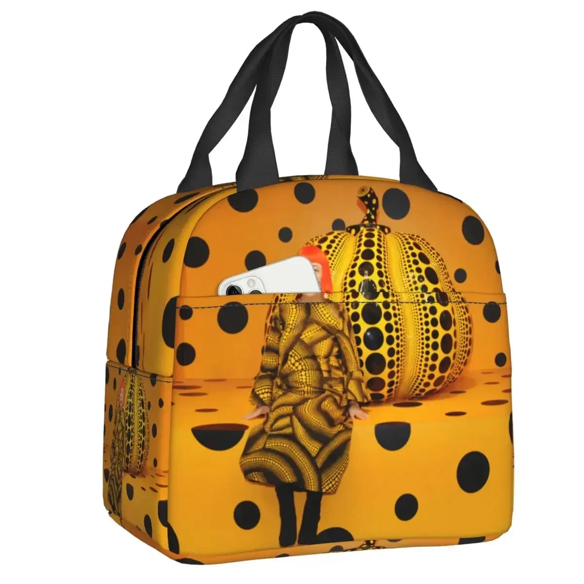 Yayoi Kusama Pumkin Lunch Box for Women Waterproof Thermal Cooler Food Insulated Lunch Bag Kids School Children Work Picnic Tote