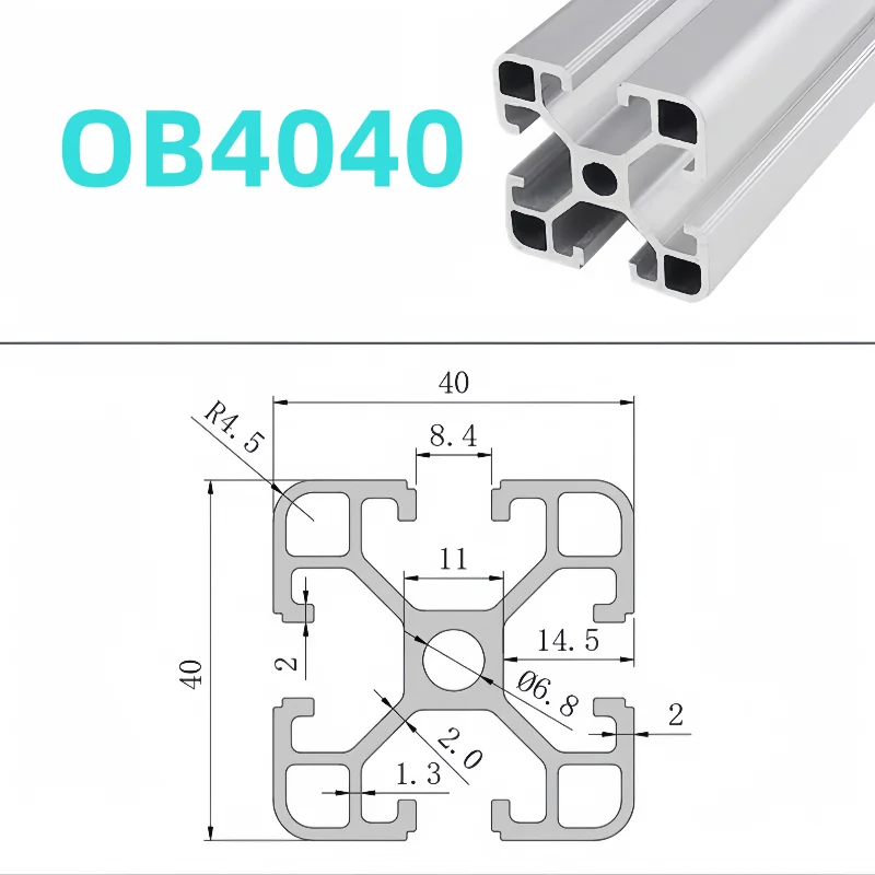 Aluminum profile extrusion EU standard 4040/4080/40120 CNC aluminum profile 3D printer parts anode wire guide aluminum profile