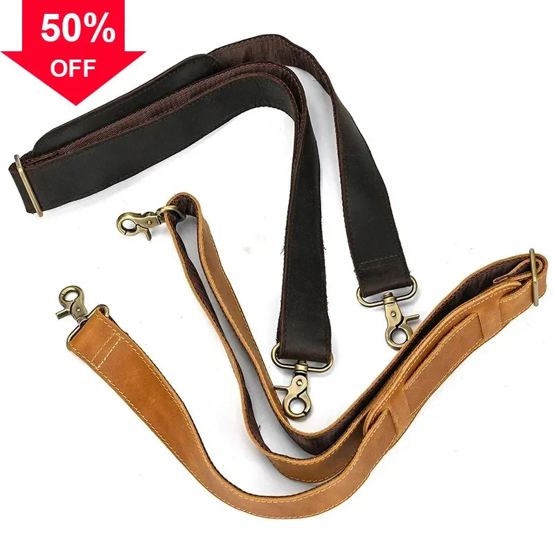 메신저 남성용 가방 스트랩용 빈티지 가죽 어깨 조절 가능 롱