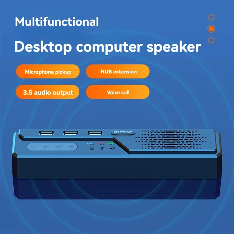 

AY14 -PC USB HUB With Bluetooth Speaker Multifunctional Desktop Speaker HUB With Microphone And Volume Adjustment Function