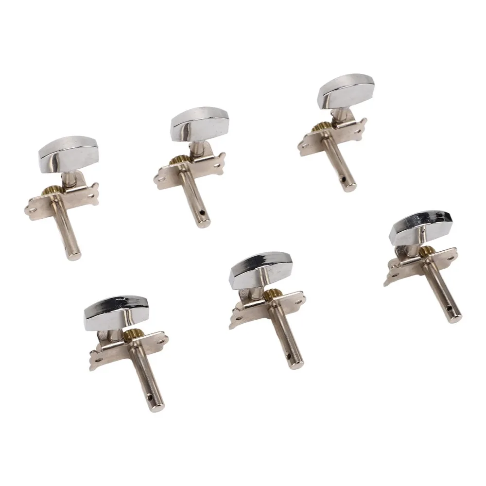 3L3R Configuration Guitar Tuning Pegs Lightweight Silver Guitar Tuner Pegs Kit Metal Open String Tuning Pegs For Guitarists