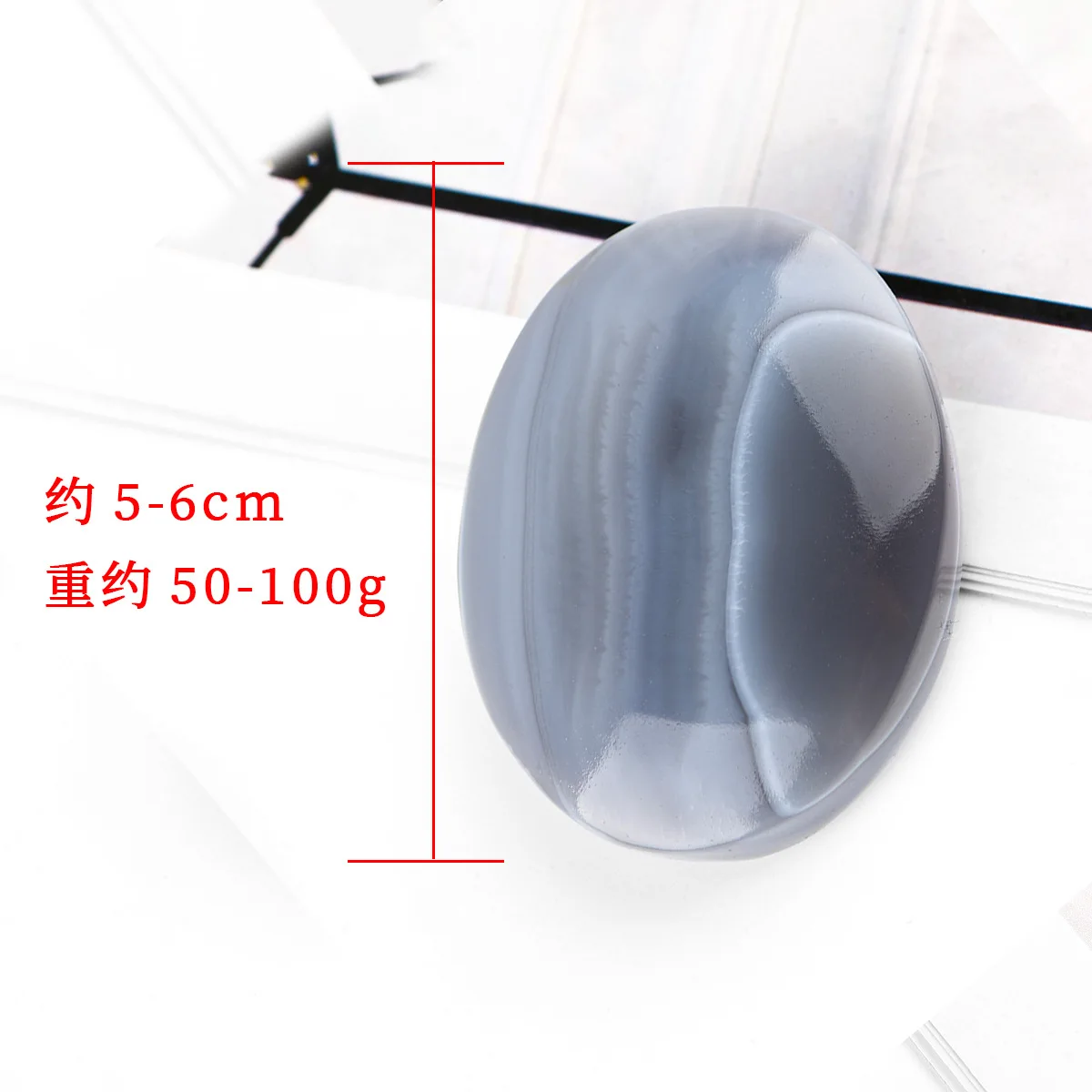 Crystal Handicrafts, Hand-polished Gray-wrapped Agate Rough Stone, Love To Play