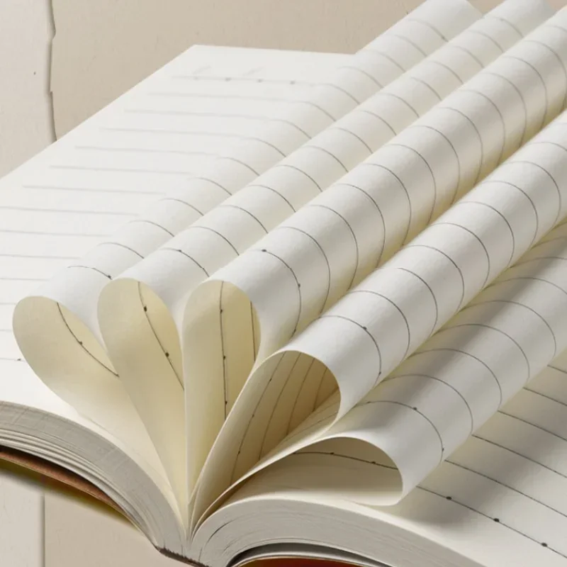 A6 Pocket Thickened Notebook 256 Pages 128 Sheets Line Blank Grid Inner Pages Kraft Paper Cover Small Notepad Book