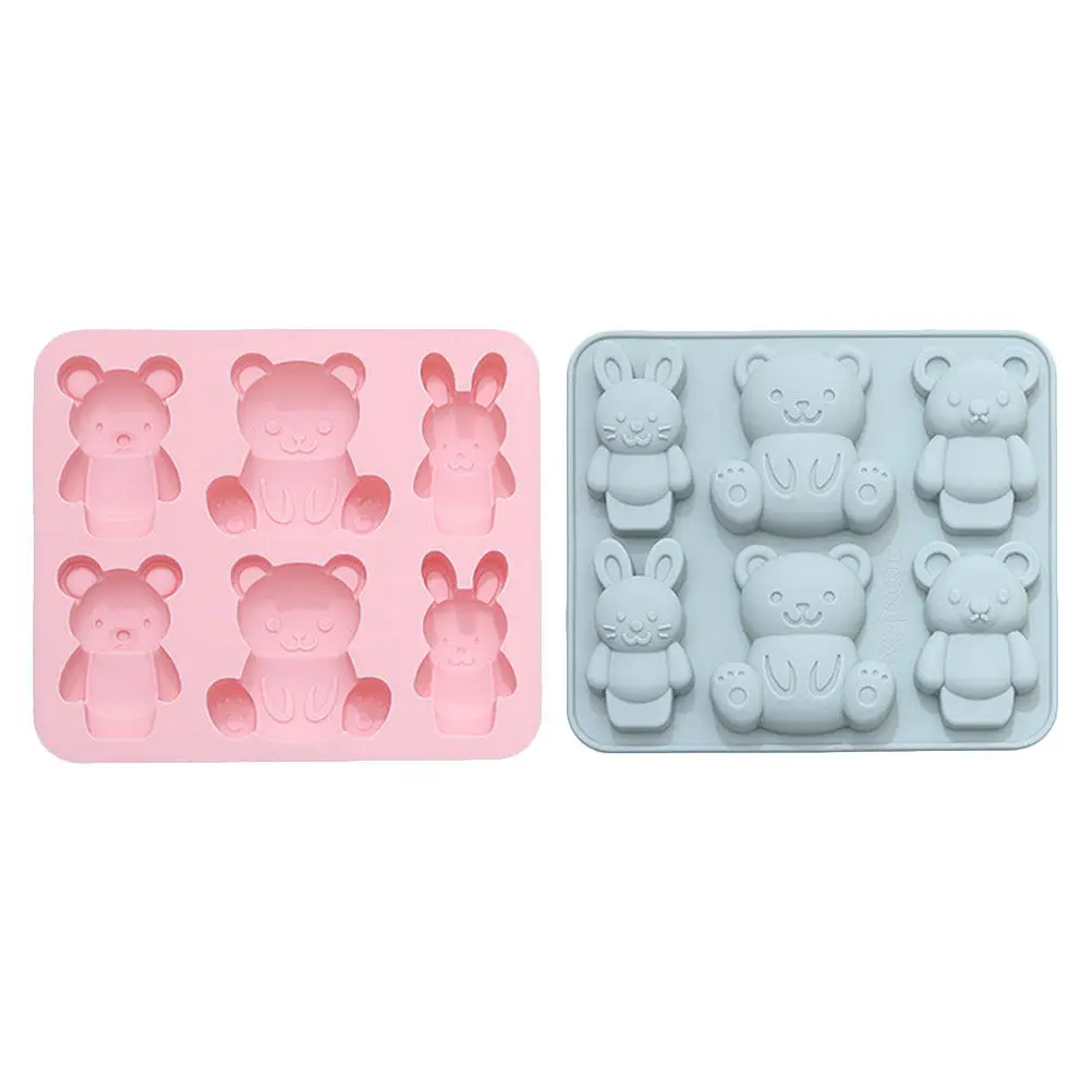 

2Pcs Creative Cartoon Bear Silicone Mould Chocolate Ice Cream Cake Baking Mold Easy Clean for Home Or Bakery Gift Idea