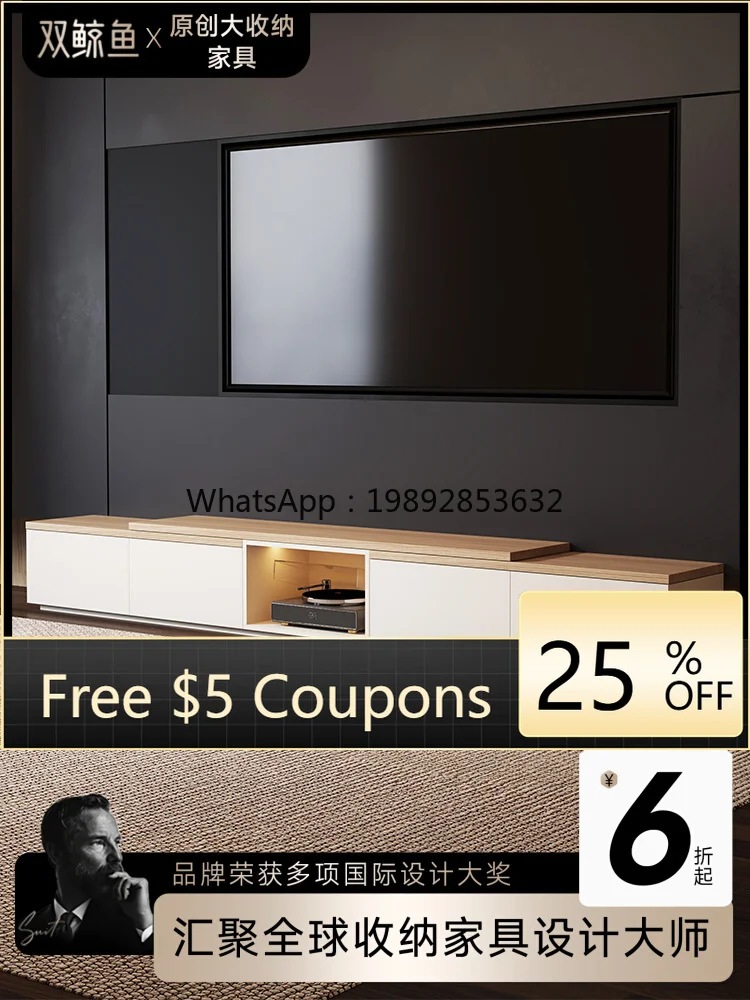 

LYY Full Rock Slab TV Cabinet Living Room Household Floor Storage Cabinet Integrated